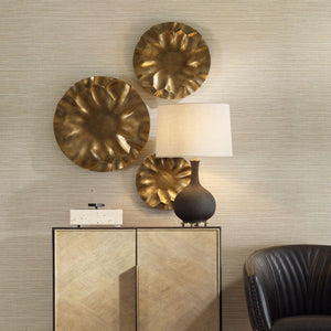 Peonia Indoor-Outdoor Wall Decor, Gold, S/3 - find the perfect pieces to complement your interior design | Image 1 | InSTYLE Home & Rugs