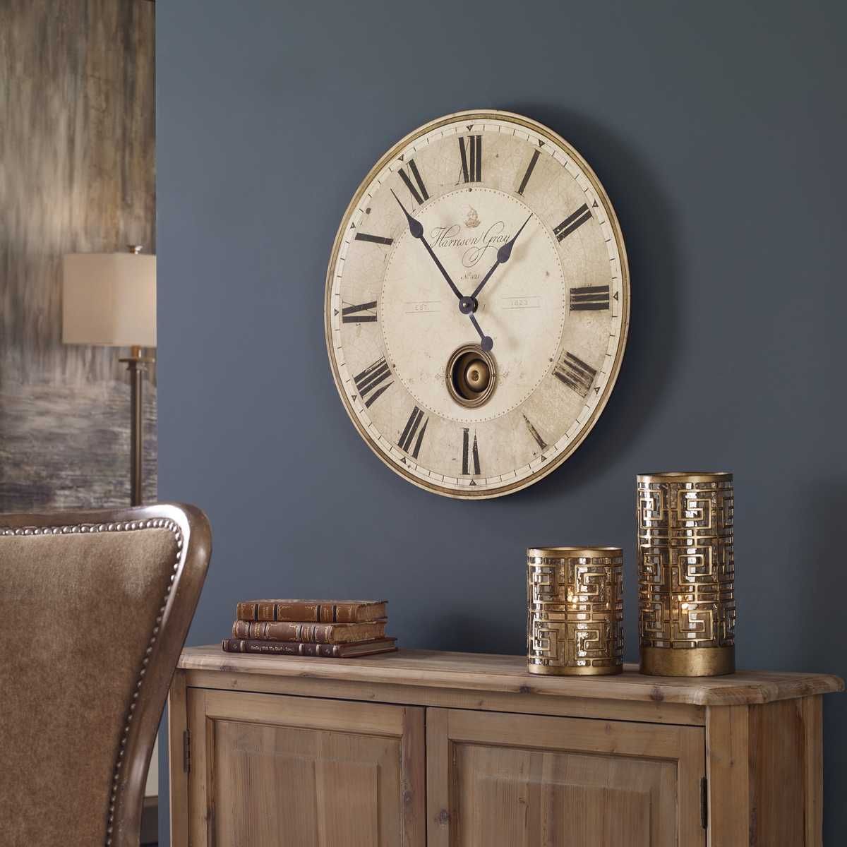 Harrison Gray 23" Wall Clock - find the perfect pieces to complement your interior design | Image 1 | InSTYLE Home & Rugs