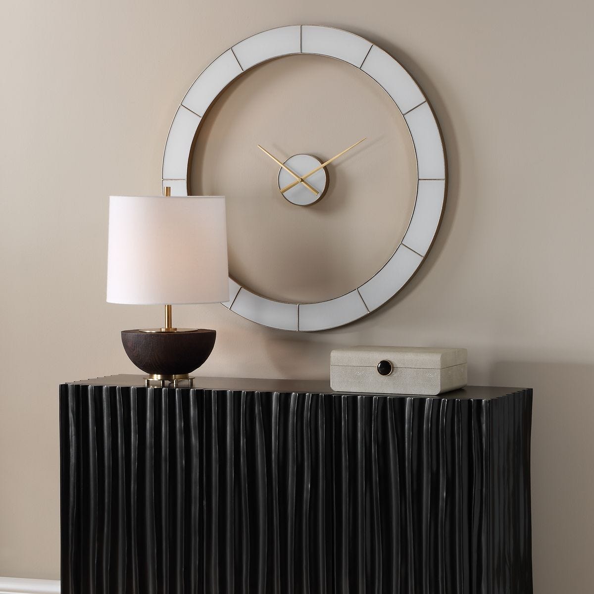 Ivory Halo Wall Clock - find the perfect pieces to complement your interior design | Image 3 | InSTYLE Home & Rugs