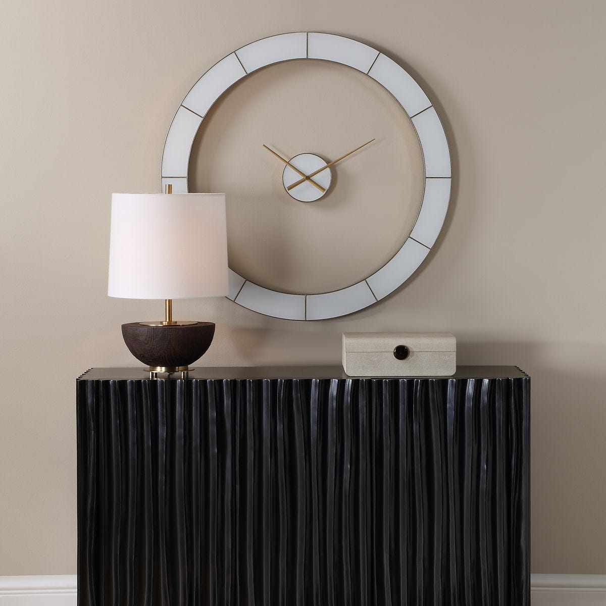 Ivory Halo Wall Clock - find the perfect pieces to complement your interior design | Image 1 | InSTYLE Home & Rugs
