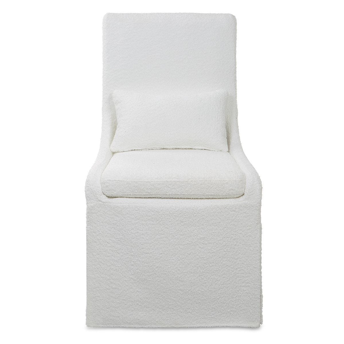 Coley Armless Chair, White - comfortable seating for dining and office spaces | Image 1 | InSTYLE Home & Rugs