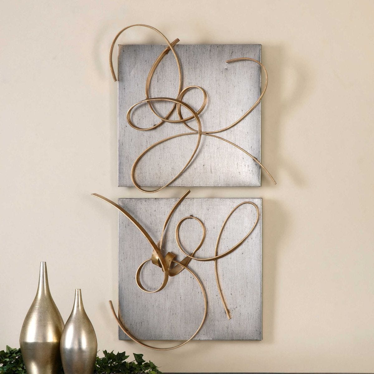 Harmony Metal Wall Decor, S/2 - transform your walls with stylish wall decor | Image 3 | InSTYLE Home & Rugs