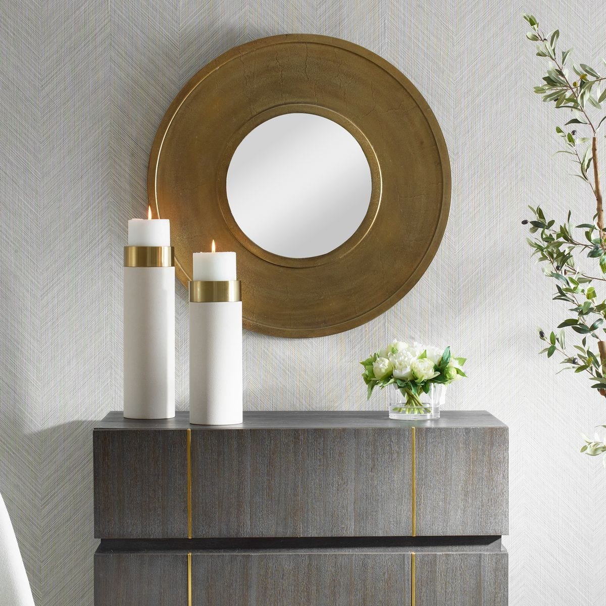 Axel Round Mirror - available in various shapes, sizes, and frame styles | Image 1 | InSTYLE Home & Rugs
