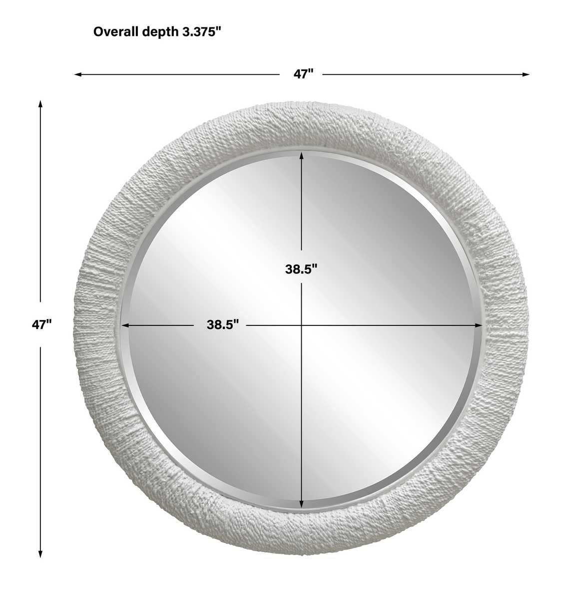Mariner Round Mirror, White - elegant and functional accent pieces for any room | Image 6 | InSTYLE Home & Rugs