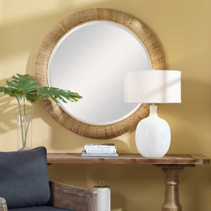 Mariner Round Mirror, Natural - perfect for enhancing light and creating a sense of space | Image 1 | InSTYLE Home & Rugs