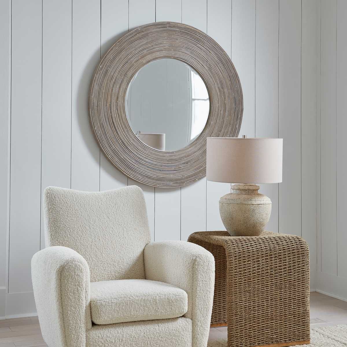 Vortex Round Mirror - perfect for enhancing light and creating a sense of space | Image 3 | InSTYLE Home & Rugs