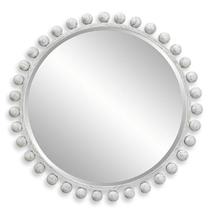 Cyra Wood Round Mirror, Aged Ivory - available in various shapes, sizes, and frame styles | Image 2 | InSTYLE Home & Rugs