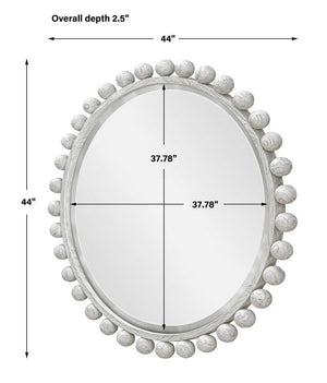 Cyra Wood Round Mirror, Aged Ivory - available in various shapes, sizes, and frame styles | Image 5 | InSTYLE Home & Rugs