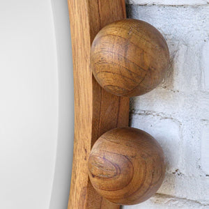 Cyra Wood Round Mirror, Walnut - perfect for enhancing light and creating a sense of space | Image 6 | InSTYLE Home & Rugs