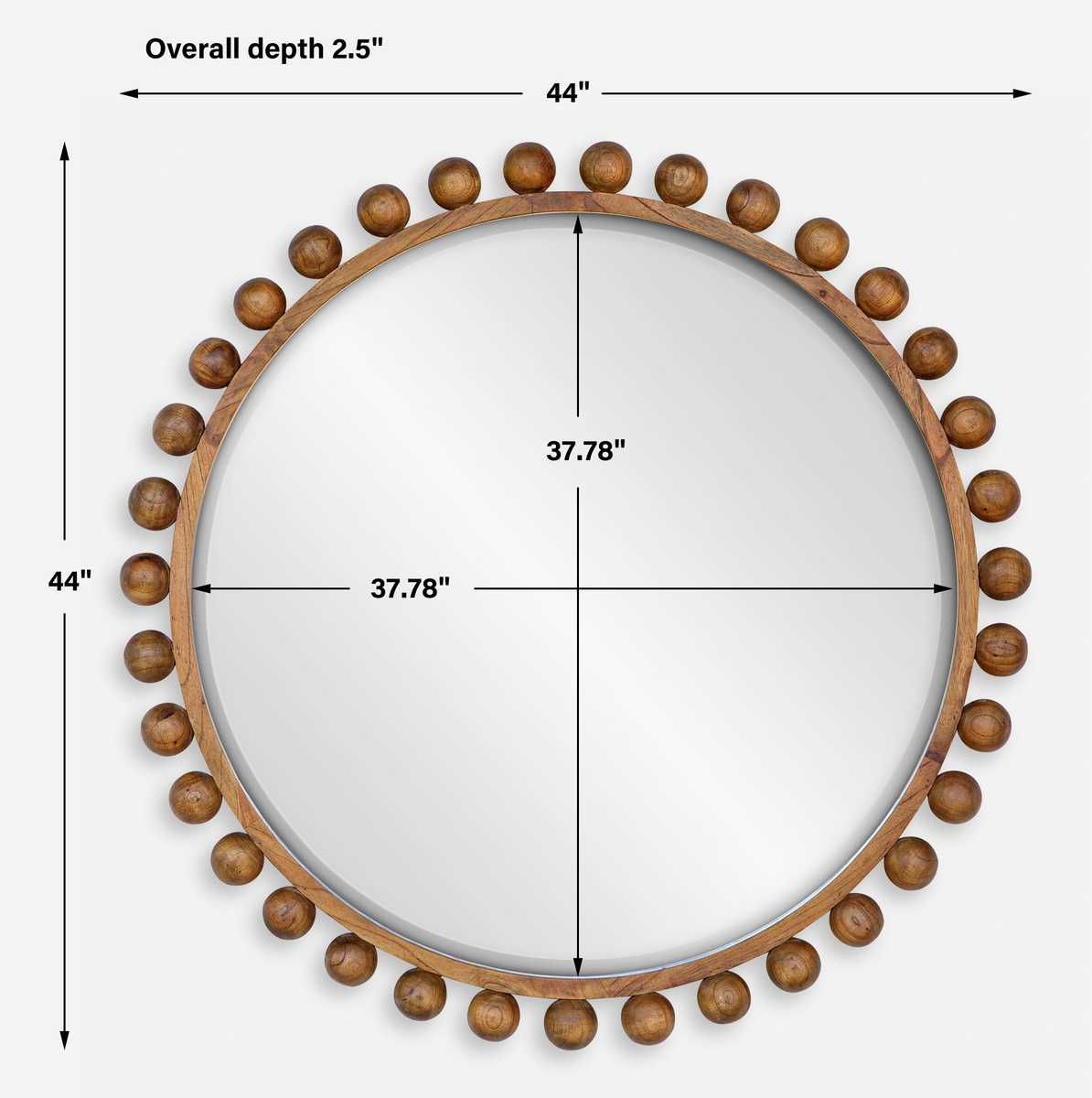 Cyra Wood Round Mirror, Walnut - perfect for enhancing light and creating a sense of space | Image 8 | InSTYLE Home & Rugs