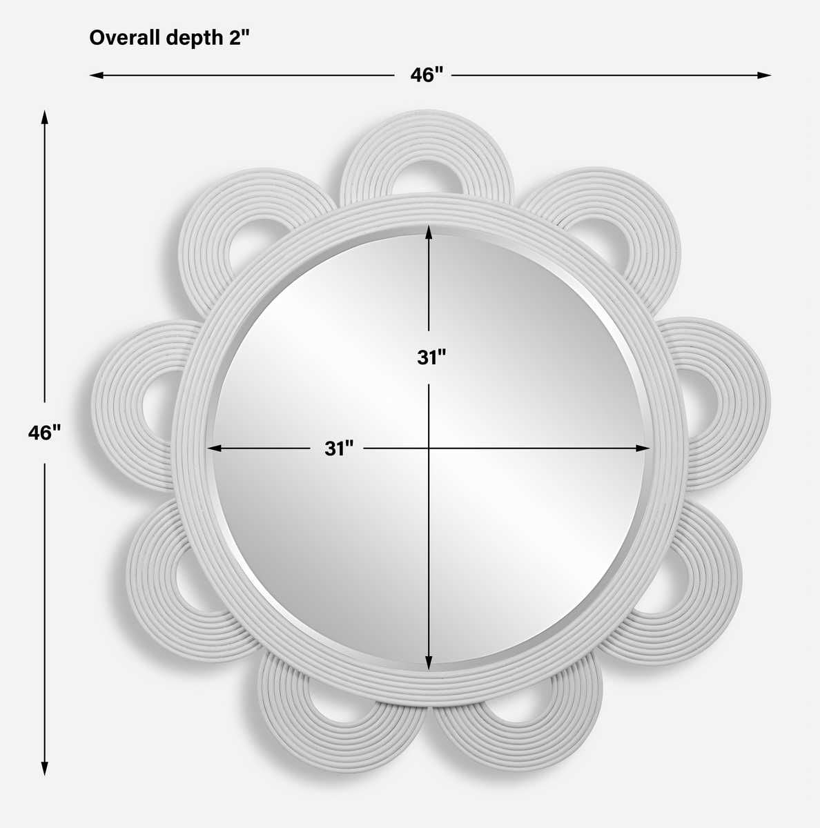 Clematis Round, White - elegant and functional accent pieces for any room | Image 4 | InSTYLE Home & Rugs