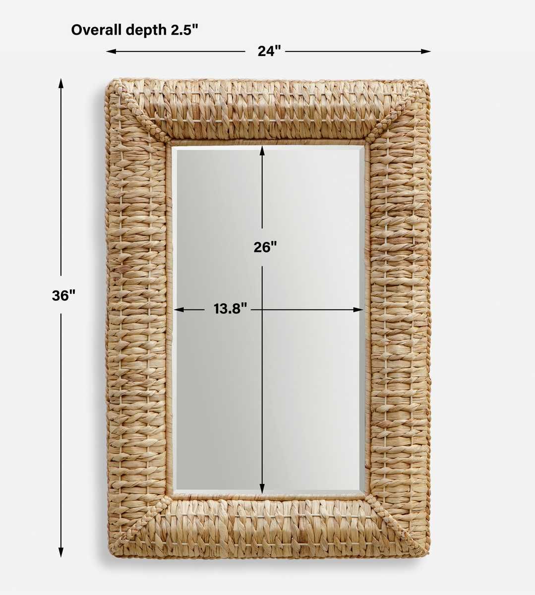 Twisted Seagrass Rectangle Mirror - elegant and functional accent pieces for any room | Image 5 | InSTYLE Home & Rugs