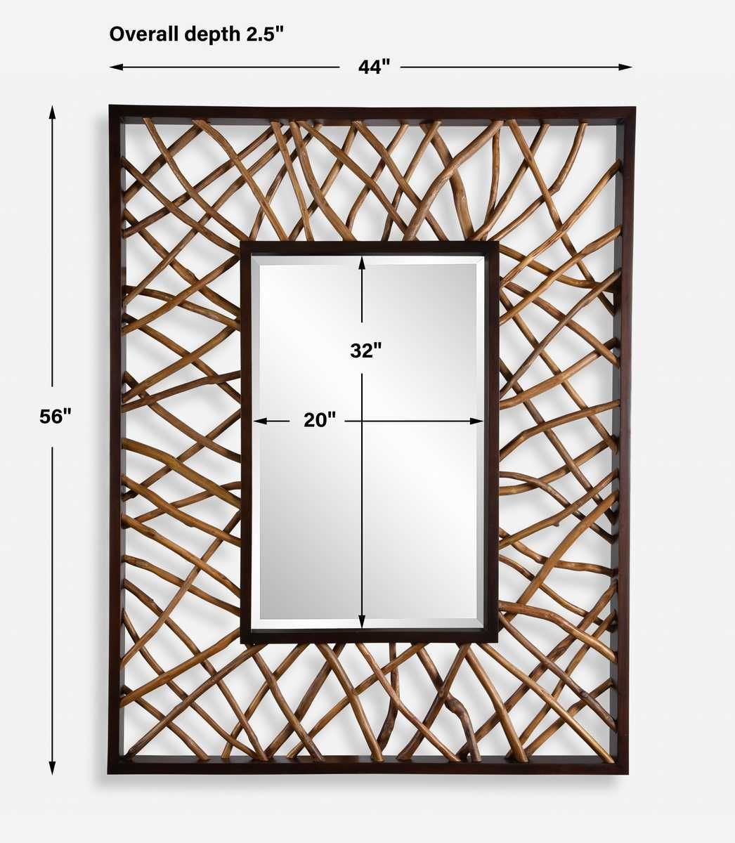 Teak Maze Rectangle Mirror - perfect for enhancing light and creating a sense of space | Image 5 | InSTYLE Home & Rugs