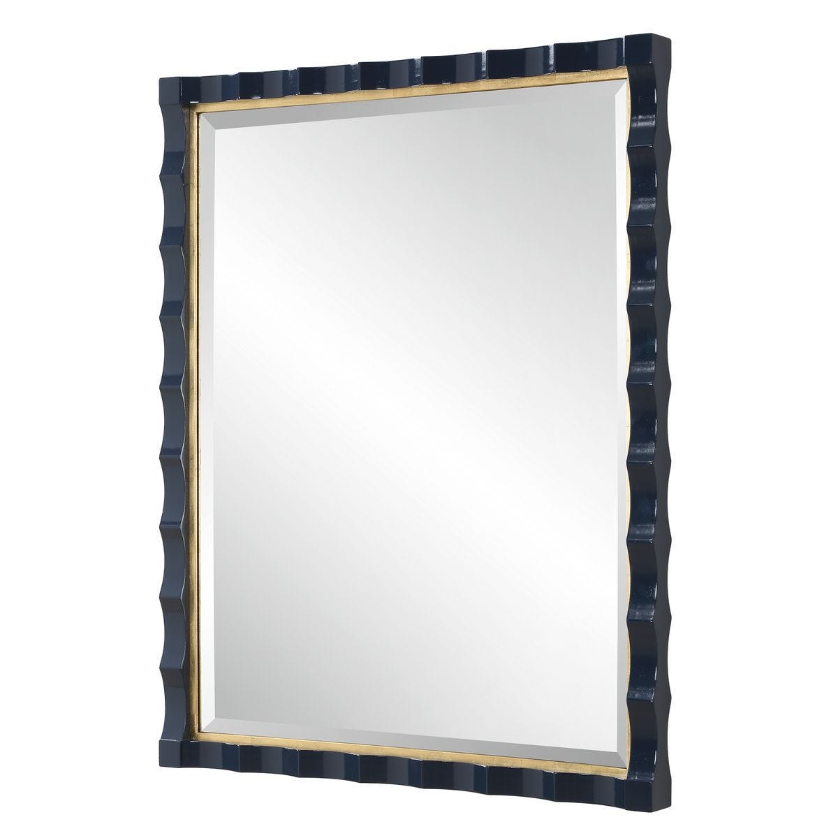 Gulf Mirror, Navy - perfect for enhancing light and creating a sense of space | Image 4 | InSTYLE Home & Rugs