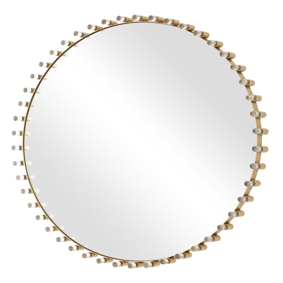 Avelyne Round Mirror - perfect for enhancing light and creating a sense of space | Image 4 | InSTYLE Home & Rugs