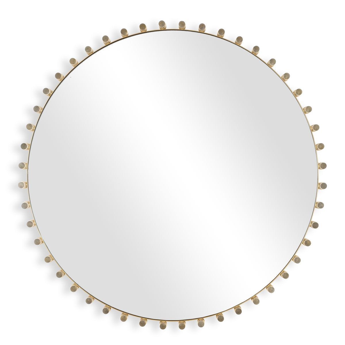 Avelyne Round Mirror - perfect for enhancing light and creating a sense of space | Image 2 | InSTYLE Home & Rugs