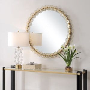 Nolina Round Mirror, 2 CARTONS - perfect for enhancing light and creating a sense of space | Image 3 | InSTYLE Home & Rugs