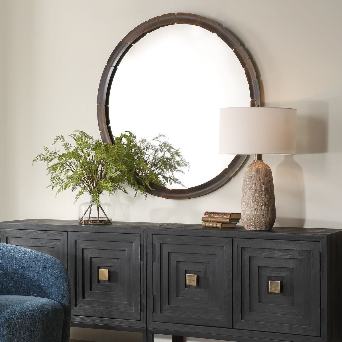 Auger Round Mirror - elegant and functional accent pieces for any room | Image 3 | InSTYLE Home & Rugs