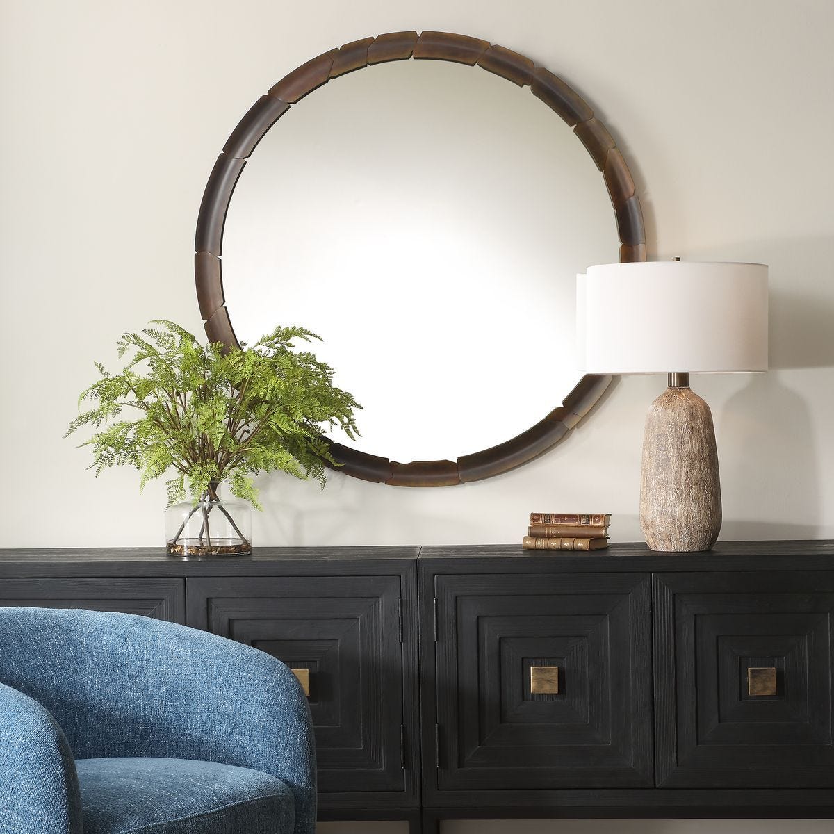 Auger Round Mirror - elegant and functional accent pieces for any room | Image 1 | InSTYLE Home & Rugs