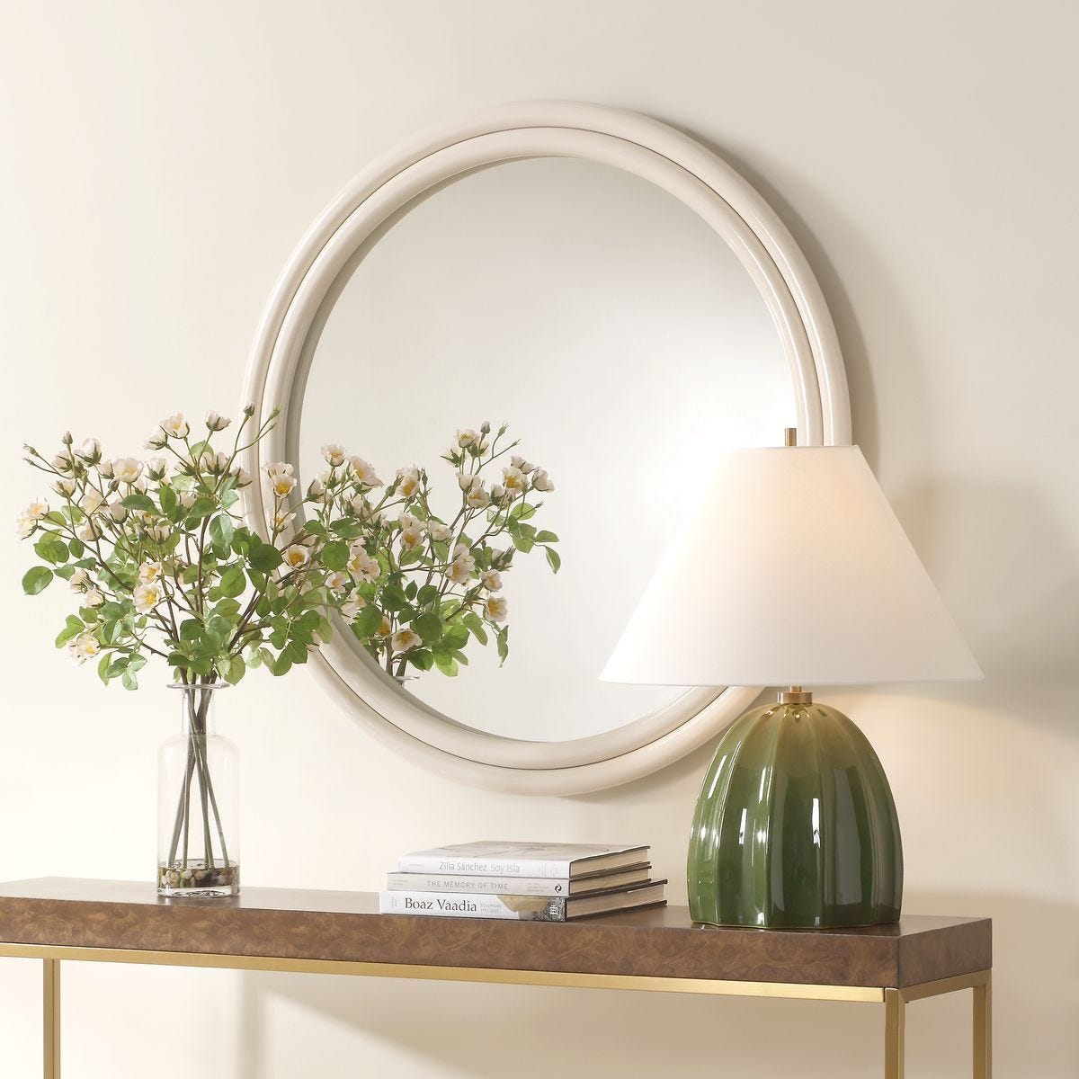 Florian Round Mirror - perfect for enhancing light and creating a sense of space | Image 3 | InSTYLE Home & Rugs