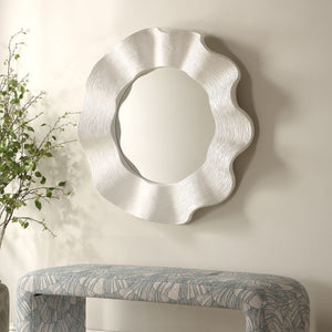 Wave Length Round Mirror - full-length mirror for creating the illusion of space and light | Image 3 | InSTYLE Home & Rugs