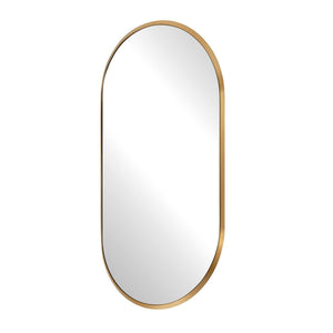 Torrado Oval Mirror, Brass - modern mirror with sleek design for contemporary interiors | Image 4 | InSTYLE Home & Rugs
