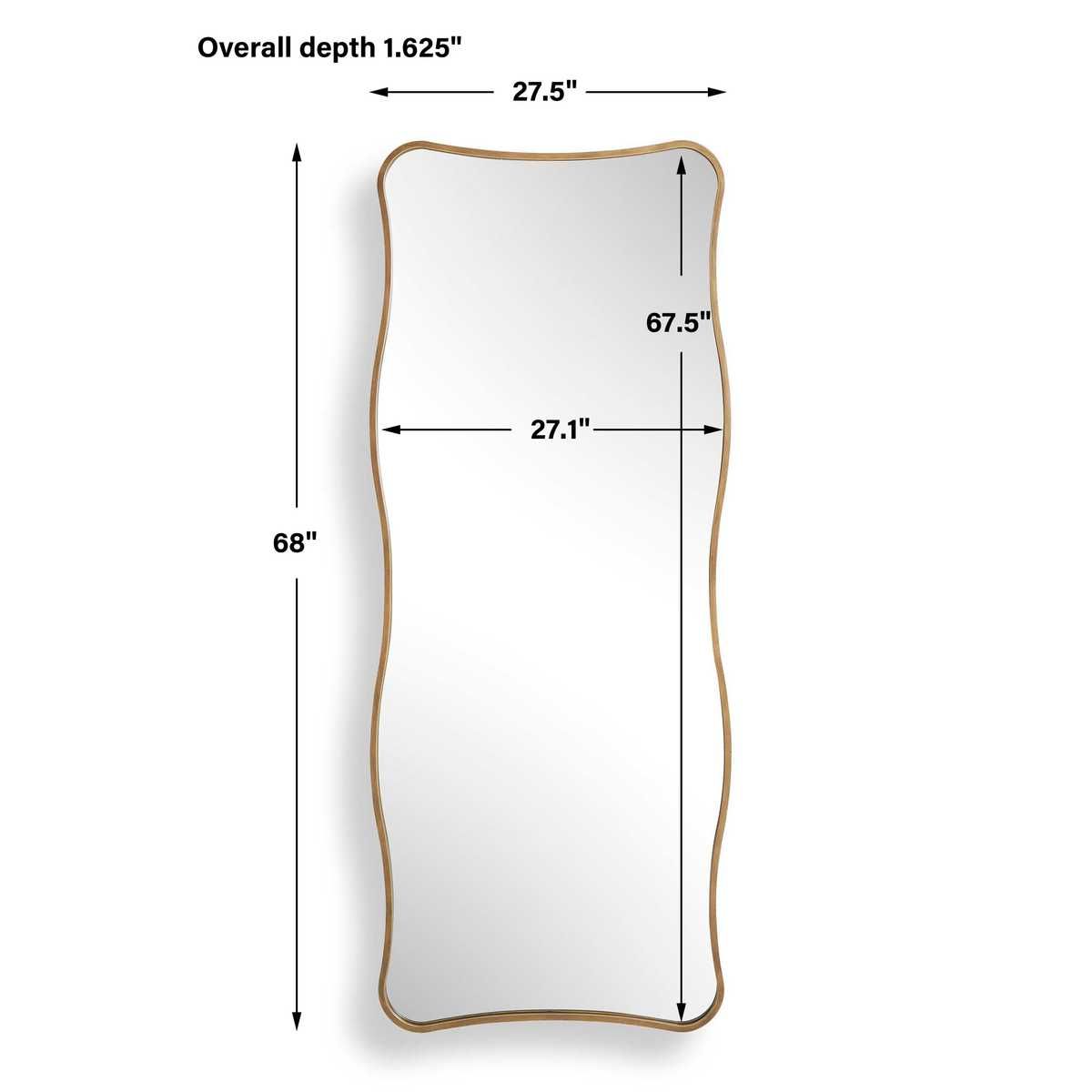Pavia Tall Mirror, Gold - perfect for enhancing light and creating a sense of space | Image 6 | InSTYLE Home & Rugs