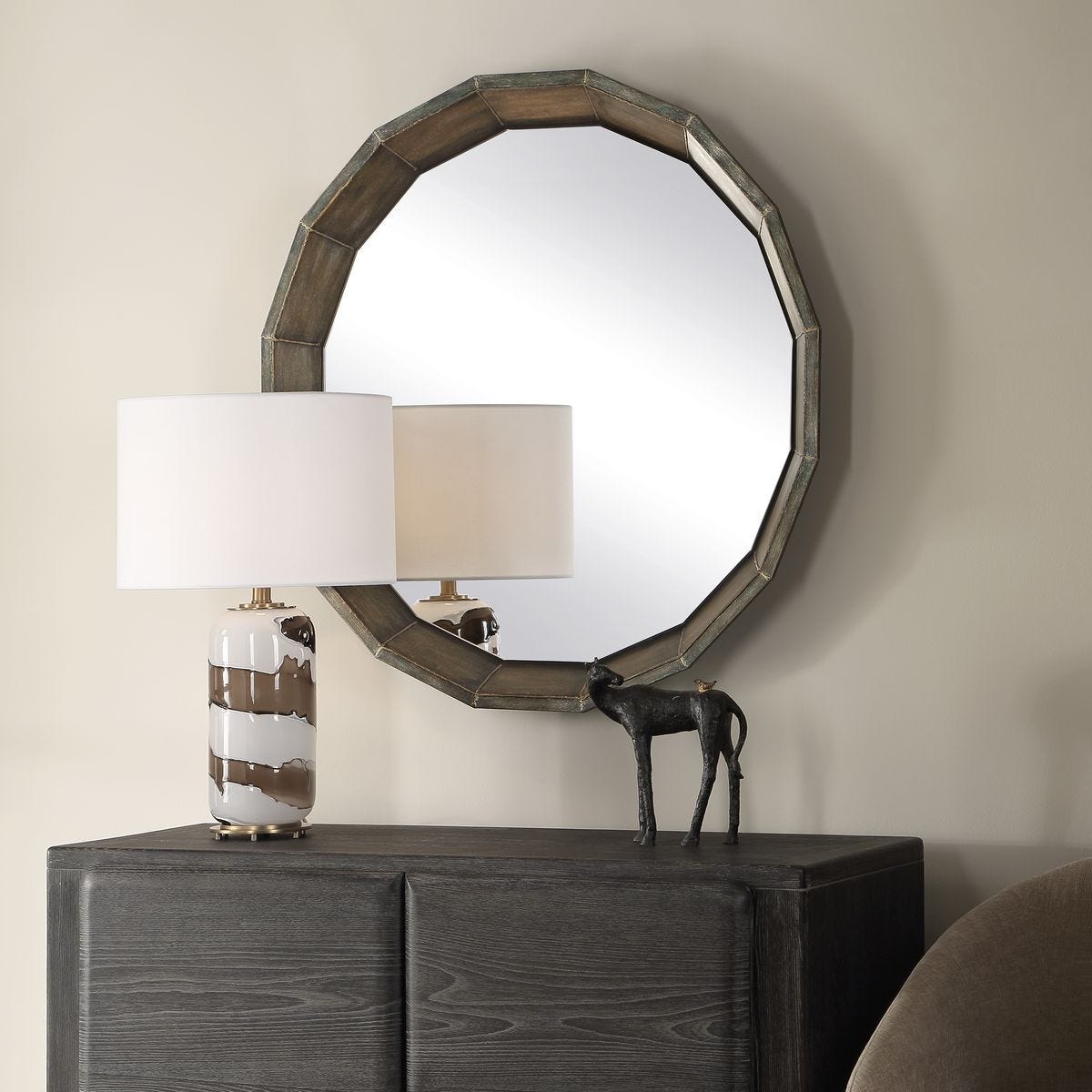 Neve Round Mirror - available in various shapes, sizes, and frame styles | Image 3 | InSTYLE Home & Rugs