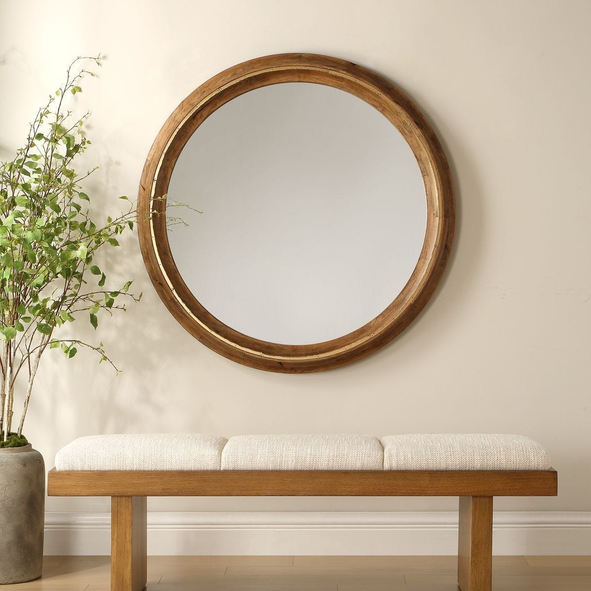 Frontier Round Mirror - modern mirror with sleek design for contemporary interiors | Image 1 | InSTYLE Home & Rugs