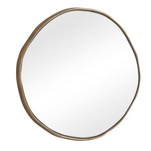 Lowen Round Mirror, Brass - modern mirror with sleek design for contemporary interiors | Image 3 | InSTYLE Home & Rugs