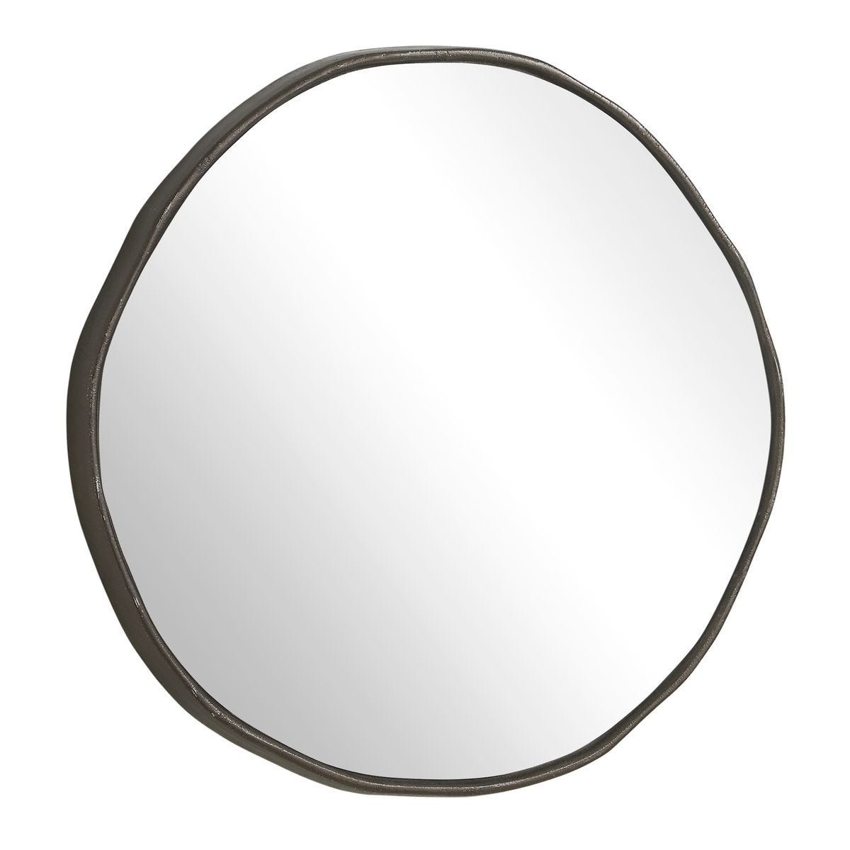 Lowen Round Mirror, Bronze - modern mirror with sleek design for contemporary interiors | Image 3 | InSTYLE Home & Rugs