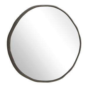 Lowen Round Mirror, Bronze - modern mirror with sleek design for contemporary interiors | Image 3 | InSTYLE Home & Rugs