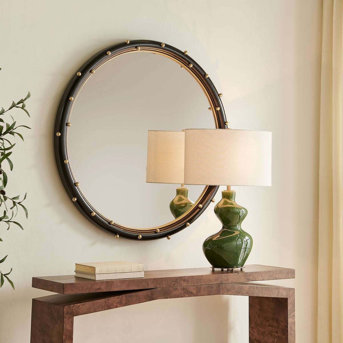 Helia Round Mirror - modern mirror with sleek design for contemporary interiors | Image 3 | InSTYLE Home & Rugs