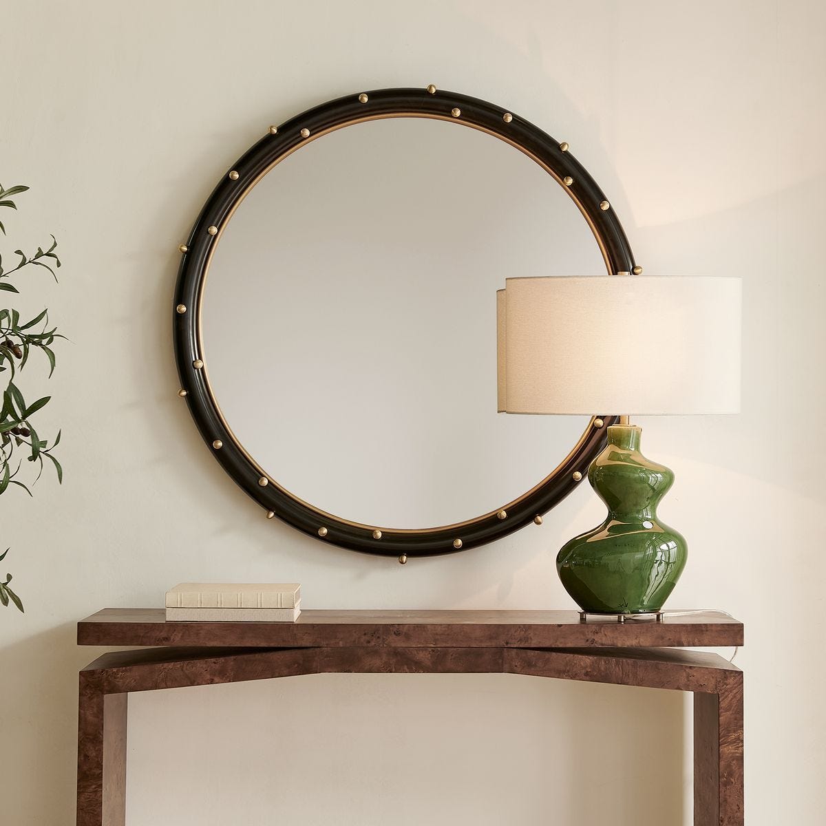 Helia Round Mirror - modern mirror with sleek design for contemporary interiors | Image 1 | InSTYLE Home & Rugs
