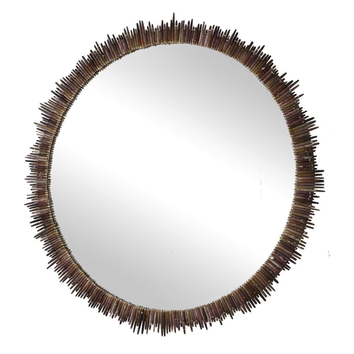 Tiger Sea Urchin Round Mirror - full-length mirror for creating the illusion of space and light | Image 3 | InSTYLE Home & Rugs