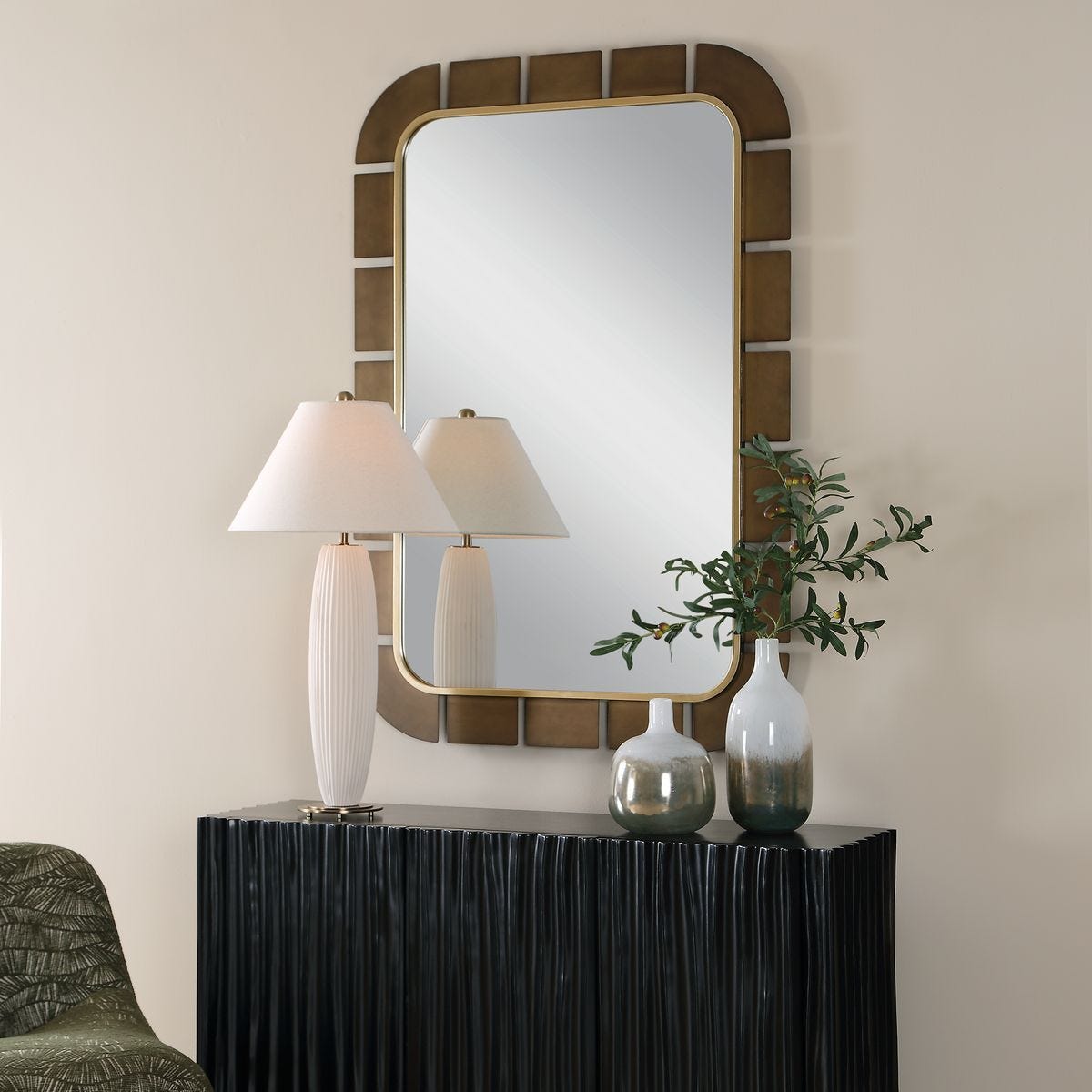Segment Mirror - modern mirror with sleek design for contemporary interiors | Image 3 | InSTYLE Home & Rugs