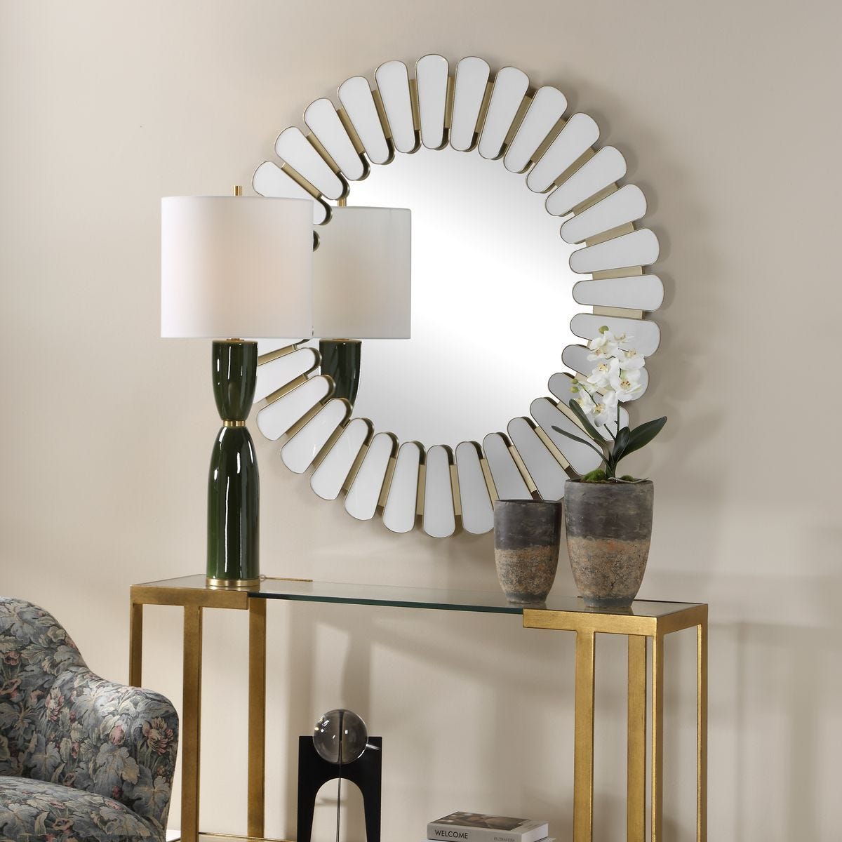 Miran Round Mirror - elegant mirror for adding style and light to any room | Image 3 | InSTYLE Home & Rugs
