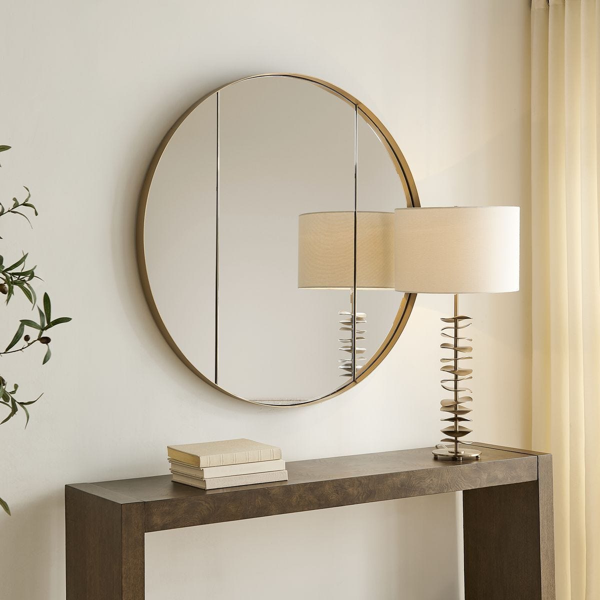 Amram Round Mirror - full-length mirror for creating the illusion of space and light | Image 3 | InSTYLE Home & Rugs
