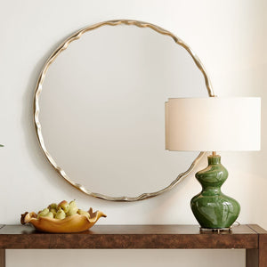 Crinkle Round Mirror - full-length mirror for creating the illusion of space and light | Image 1 | InSTYLE Home & Rugs