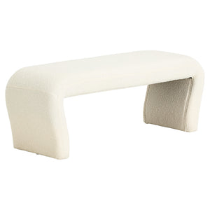 WHITE BOUCLE BENCH - perfect for entryways or patios | Image 1 | InSTYLE Home & Rugs