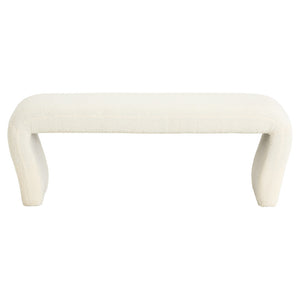 WHITE BOUCLE BENCH - perfect for entryways or patios | Image 2 | InSTYLE Home & Rugs