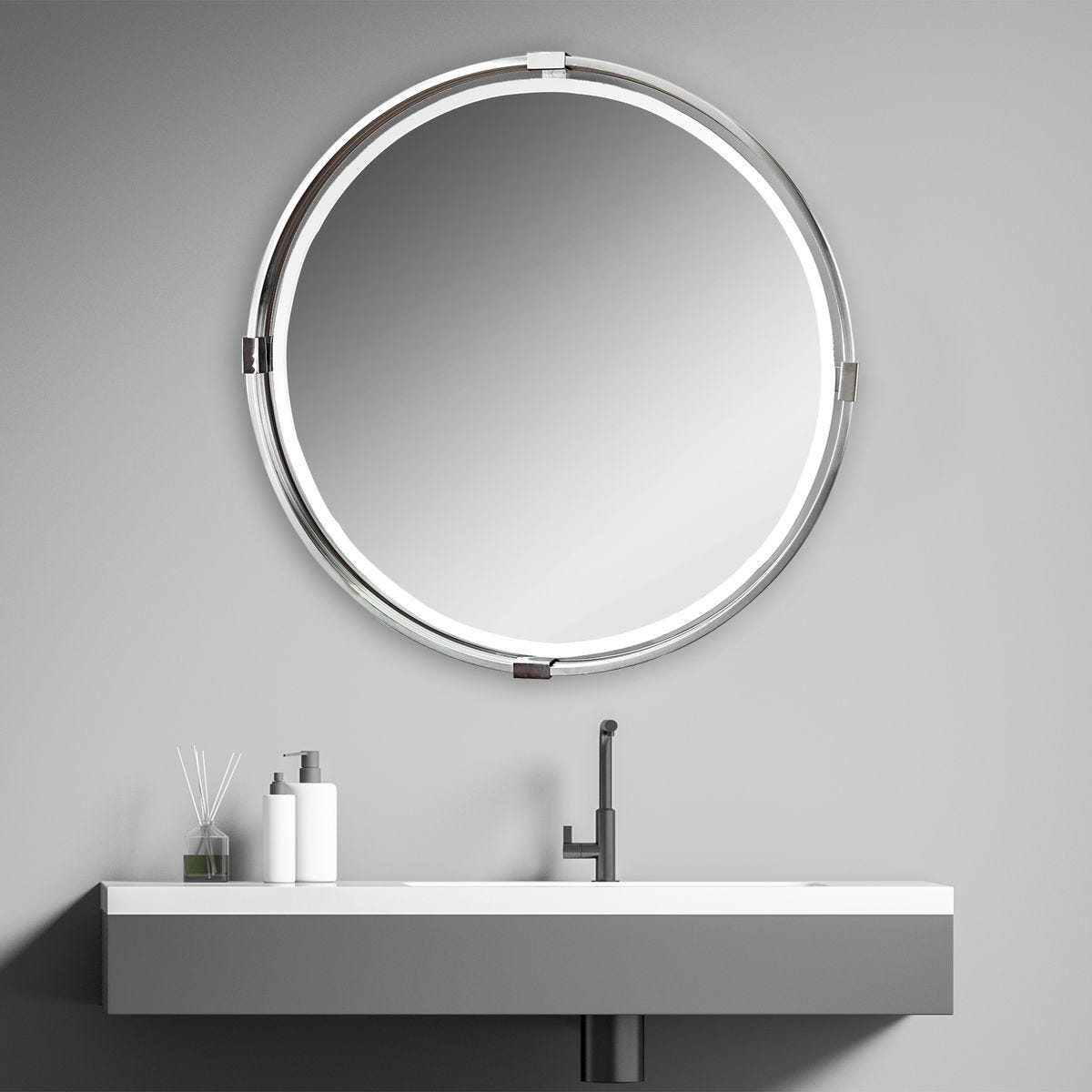Tazlina Round Mirror - available in various shapes, sizes, and frame styles | Image 3 | InSTYLE Home & Rugs