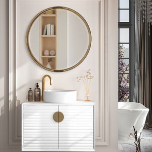 Finnick Round Mirror - perfect for enhancing light and creating a sense of space | Image 1 | InSTYLE Home & Rugs