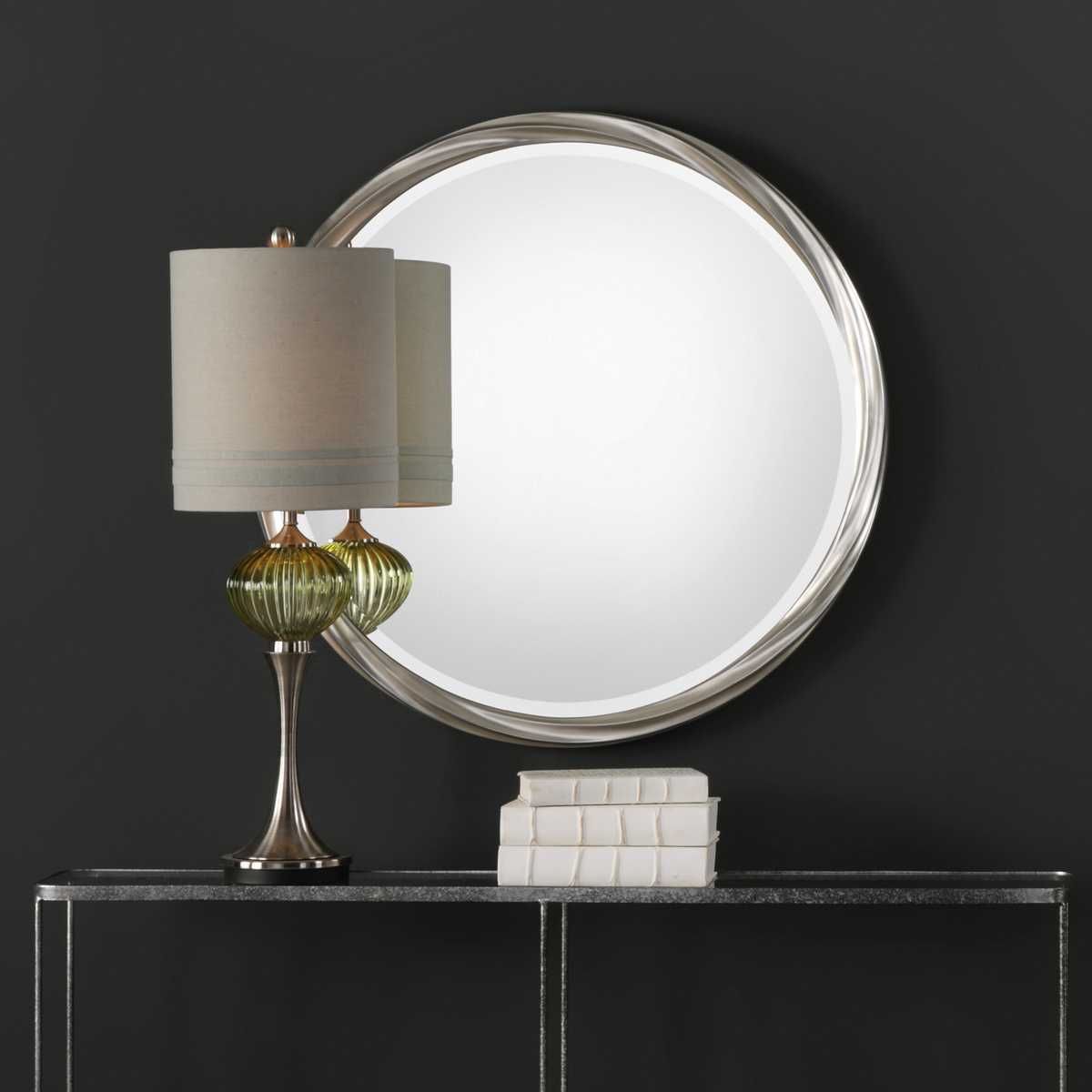 Orion Round Mirror - modern mirror with sleek design for contemporary interiors | Image 1 | InSTYLE Home & Rugs