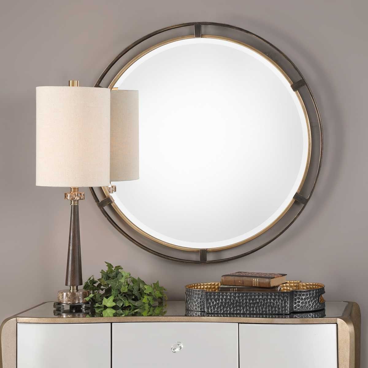 Carrizo Round Mirror - elegant mirror for adding style and light to any room | Image 3 | InSTYLE Home & Rugs