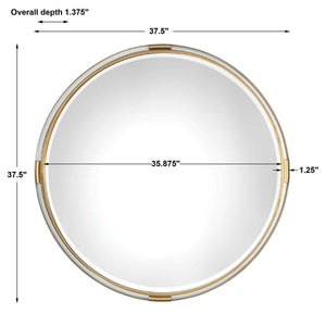 Mackai Round Mirror - modern mirror with sleek design for contemporary interiors | Image 3 | InSTYLE Home & Rugs