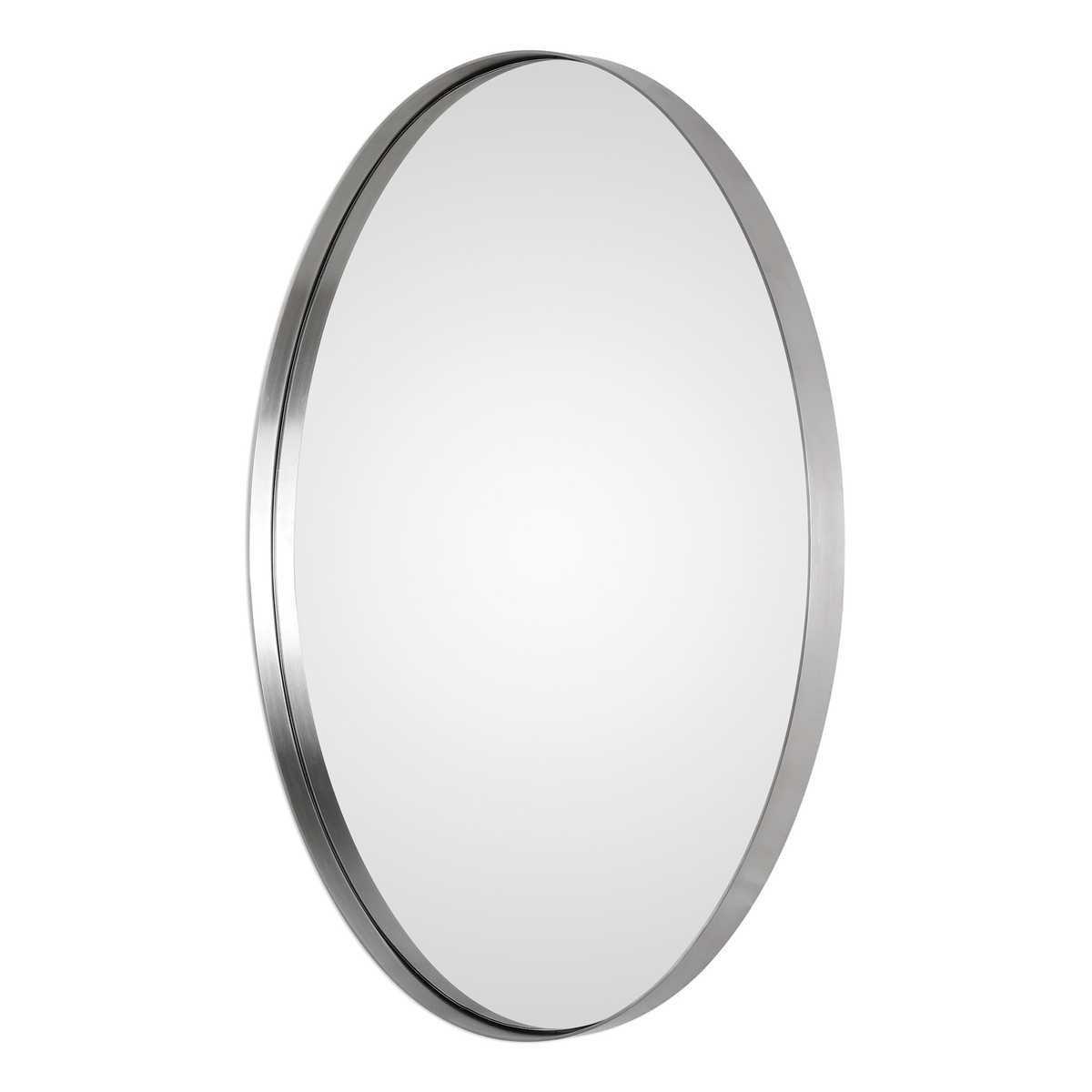 Pursley Oval Mirror, Nickel - full-length mirror for creating the illusion of space and light | Image 5 | InSTYLE Home & Rugs