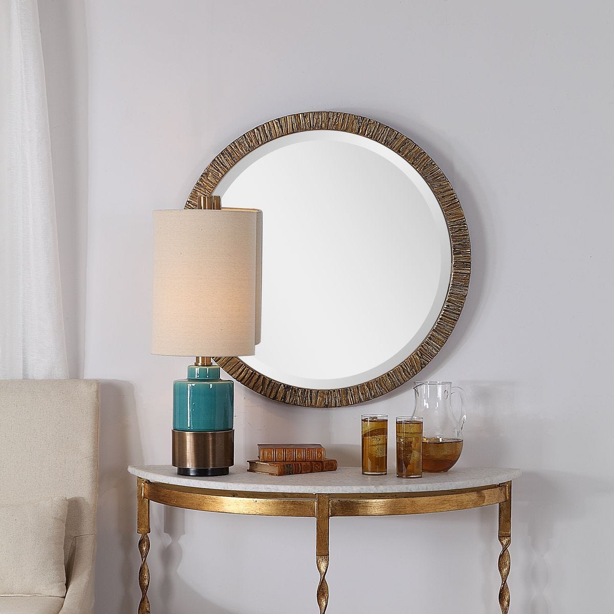 Wayde Round Mirror - full-length mirror for creating the illusion of space and light | Image 1 | InSTYLE Home & Rugs