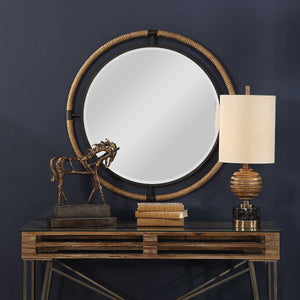 Melville Round Mirror - modern mirror with sleek design for contemporary interiors | Image 4 | InSTYLE Home & Rugs