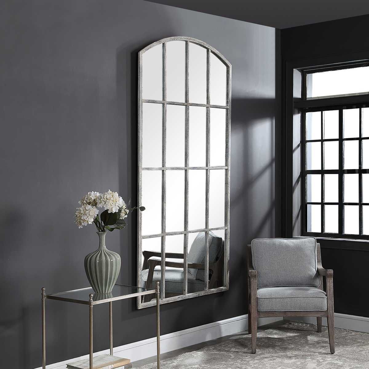 Amiel Large Arch Mirror, Ivory - full-length mirror for creating the illusion of space and light | Image 3 | InSTYLE Home & Rugs